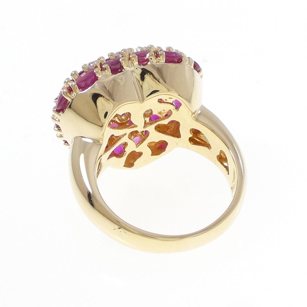 K18YG ハート ルビー リング 4.80CT