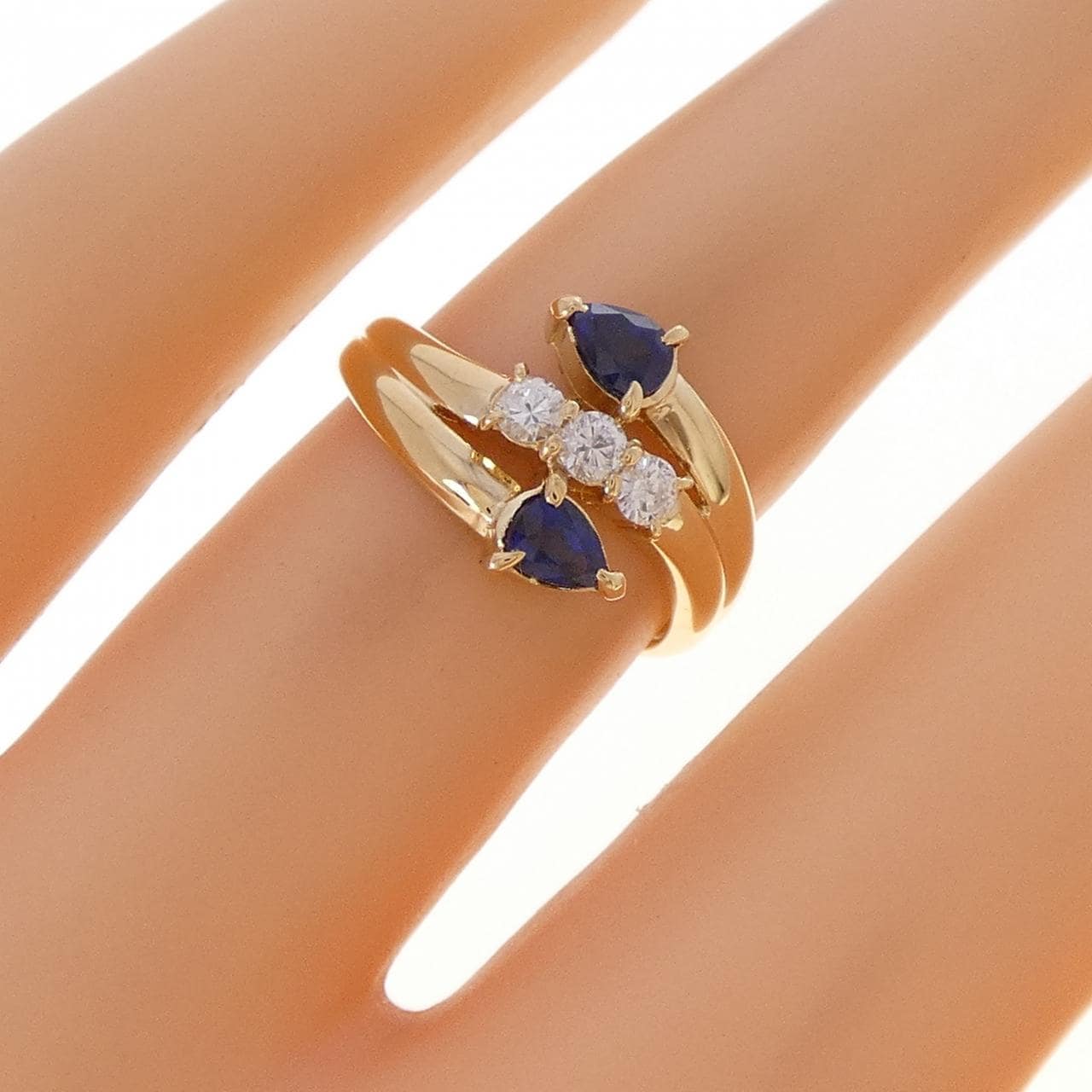 K18YG サファイヤ リング 0.45CT