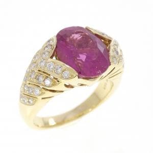 18KYG トルマリン リング 3.63CT