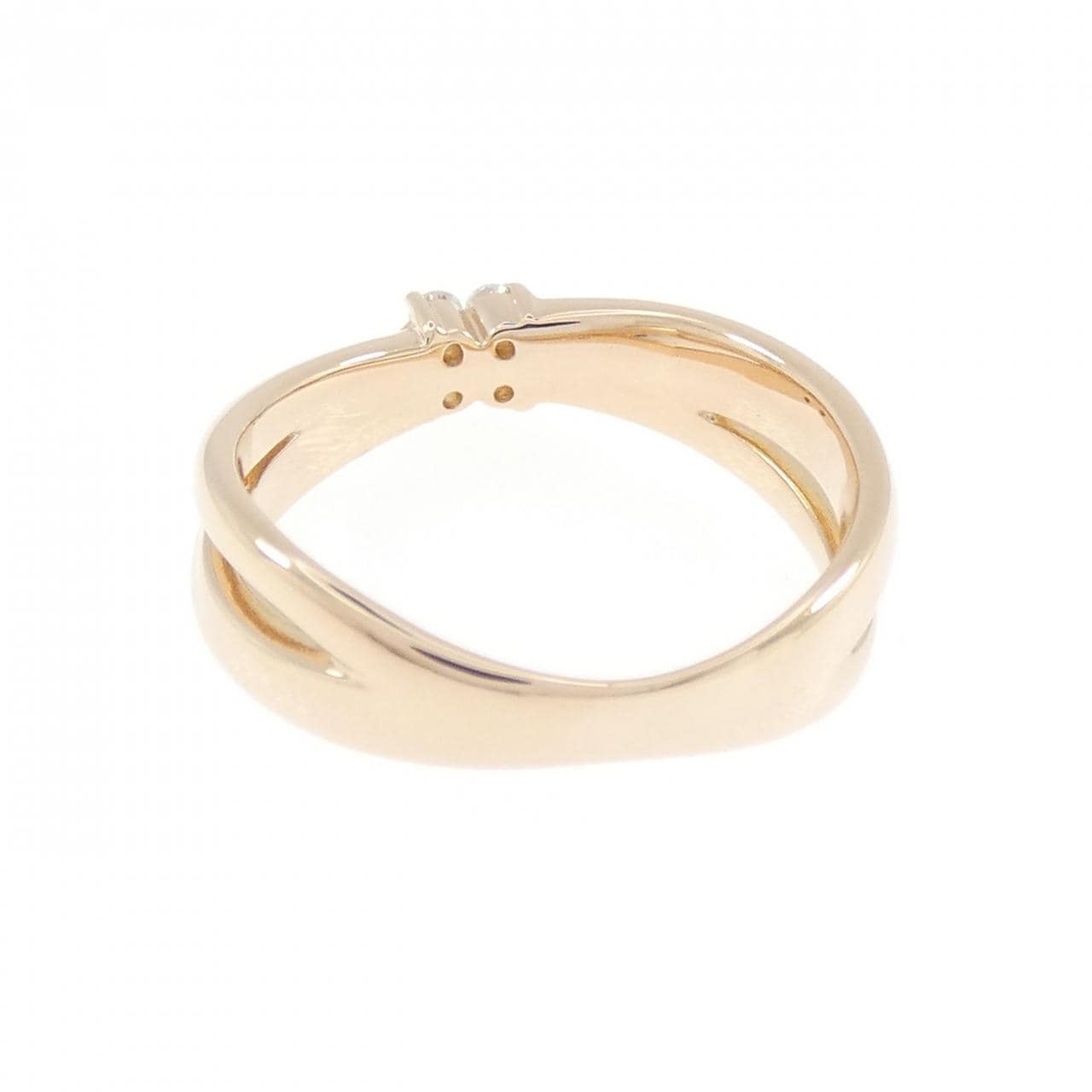 K18PG フラワー ダイヤモンド リング 0.06CT