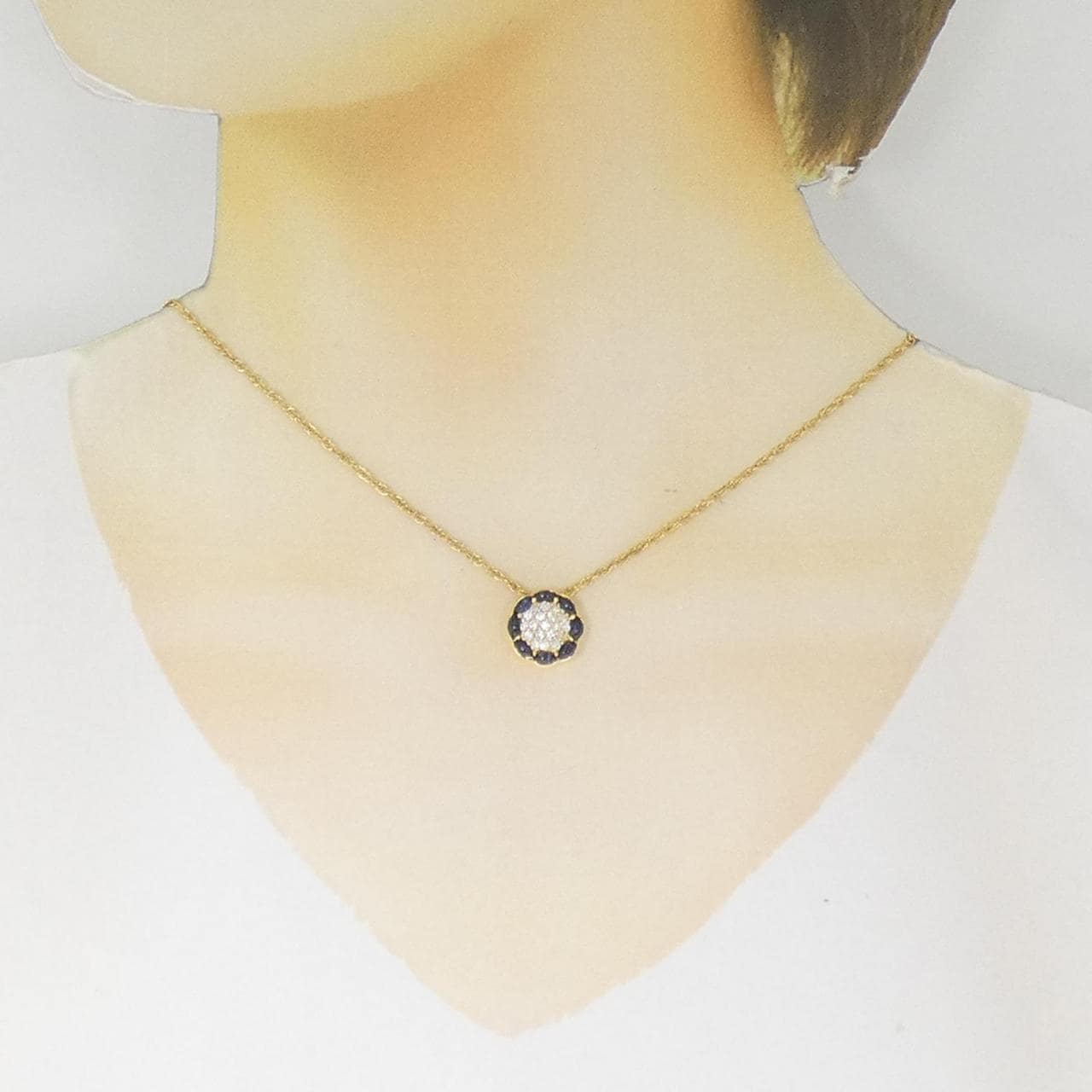 K18YG Sapphire Necklace 1.08CT