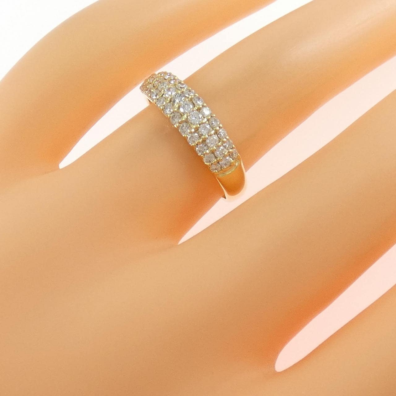 K18YG パヴェ ダイヤモンド リング 0.50CT