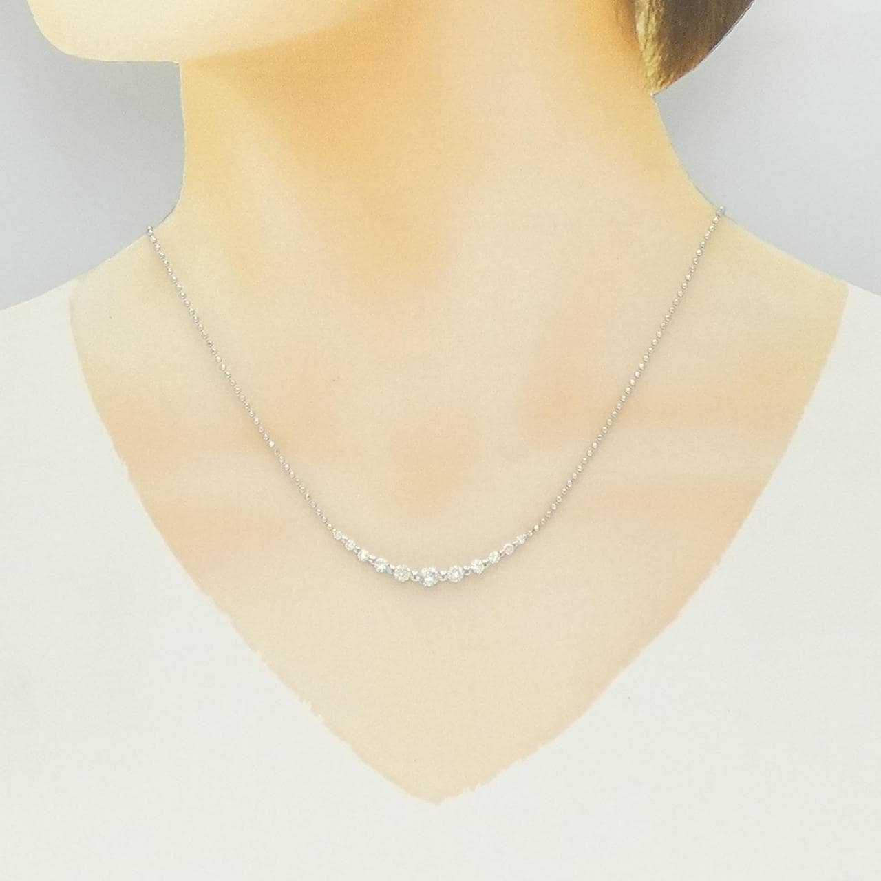 PT900/PT850 ダイヤモンド ネックレス 1.00CT