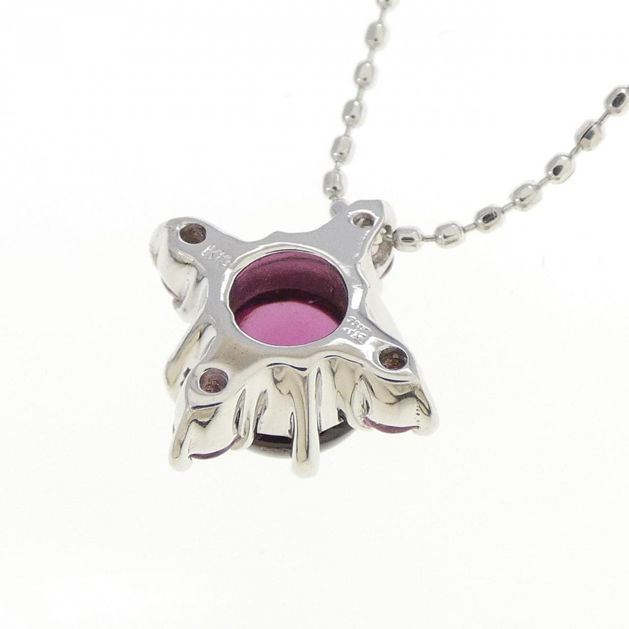 K18WG ガーネット ネックレス