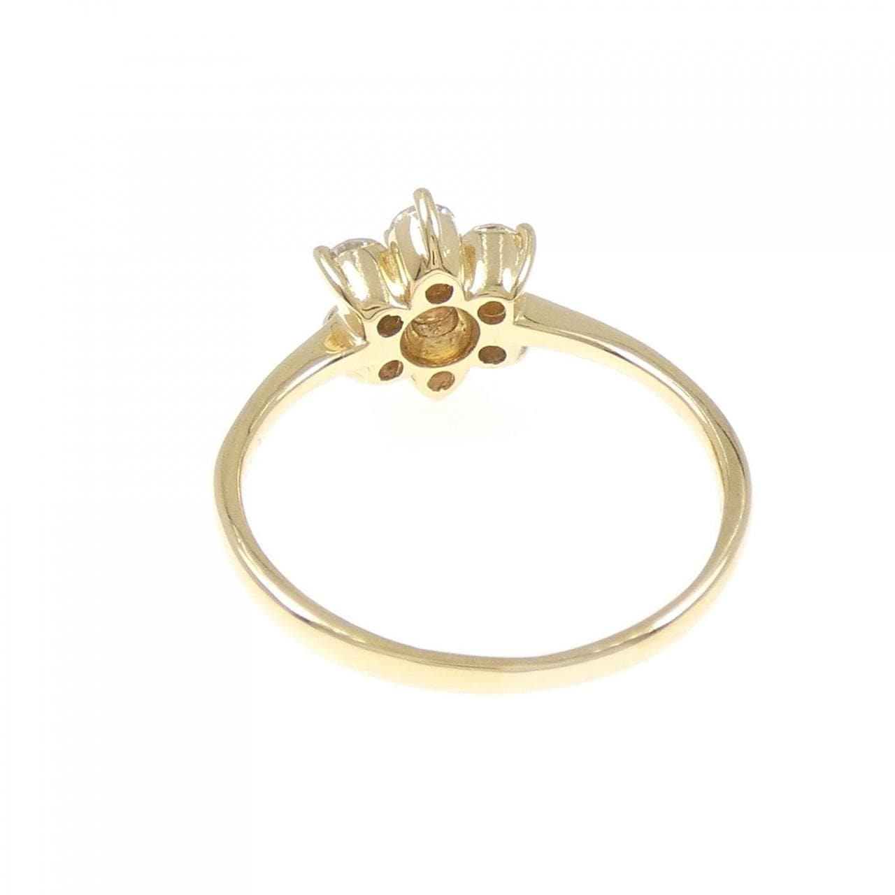 K18YG フラワー ダイヤモンド リング 0.55CT