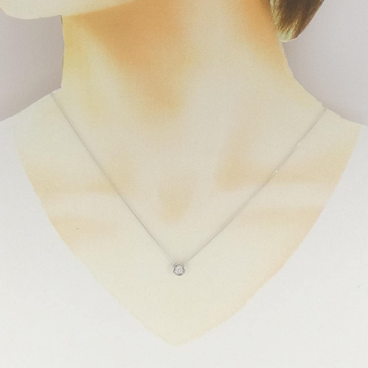 K18WG ダイヤモンド ネックレス 0.15CT