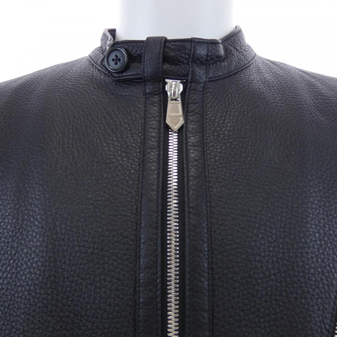 エルメス HERMES OD-0829 レザーライダースジャケット