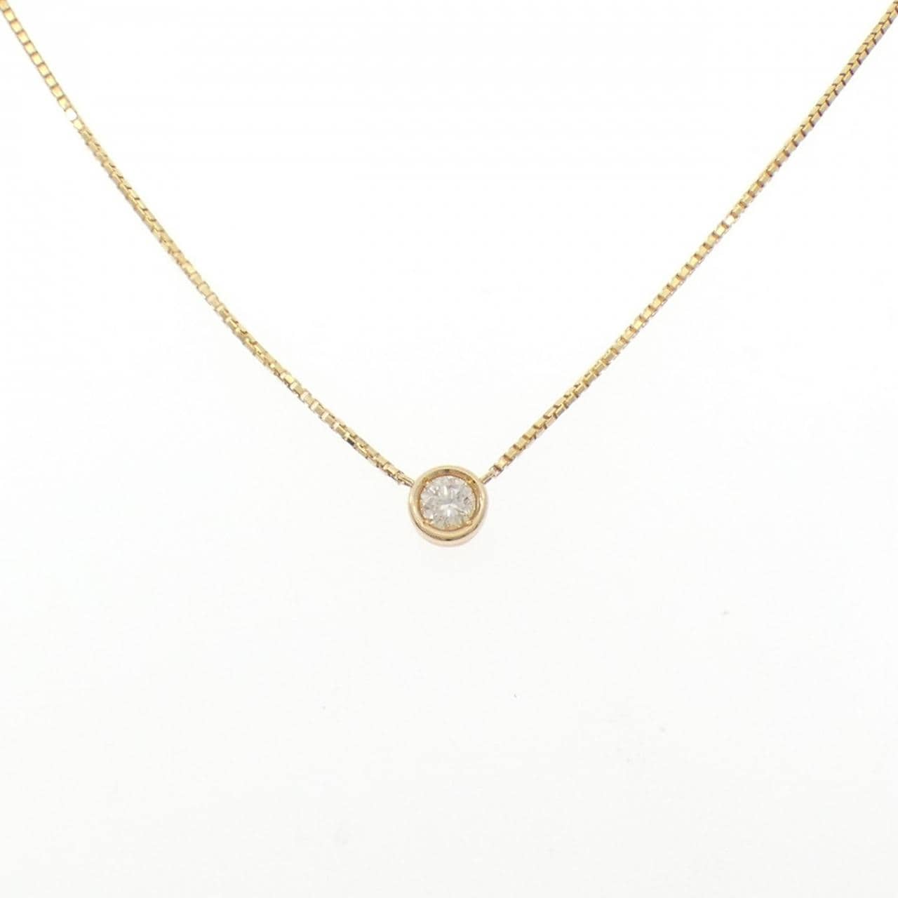 K18YG ソリティア ダイヤモンド ネックレス 0.50CT