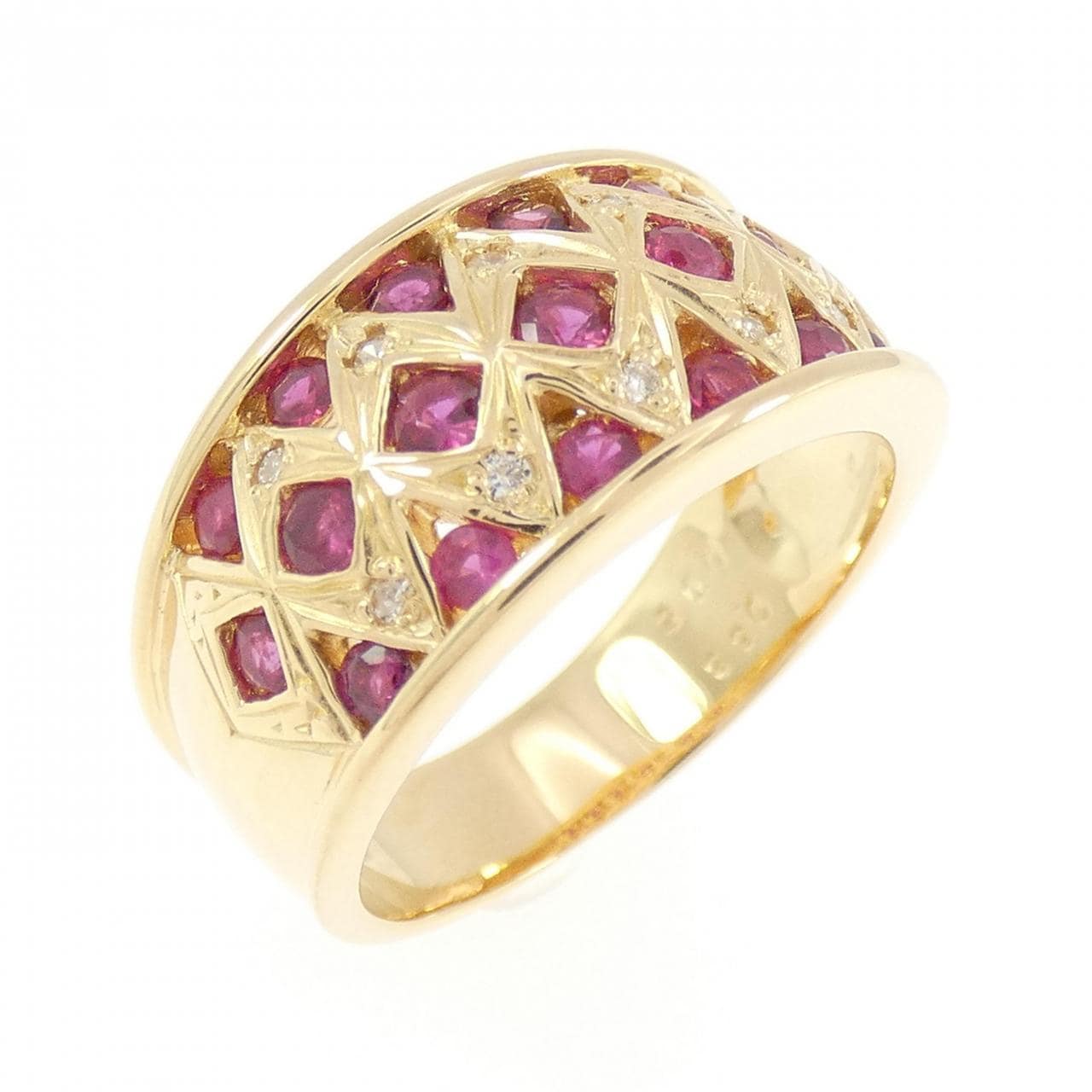 K18YG ルビー リング 0.68CT
