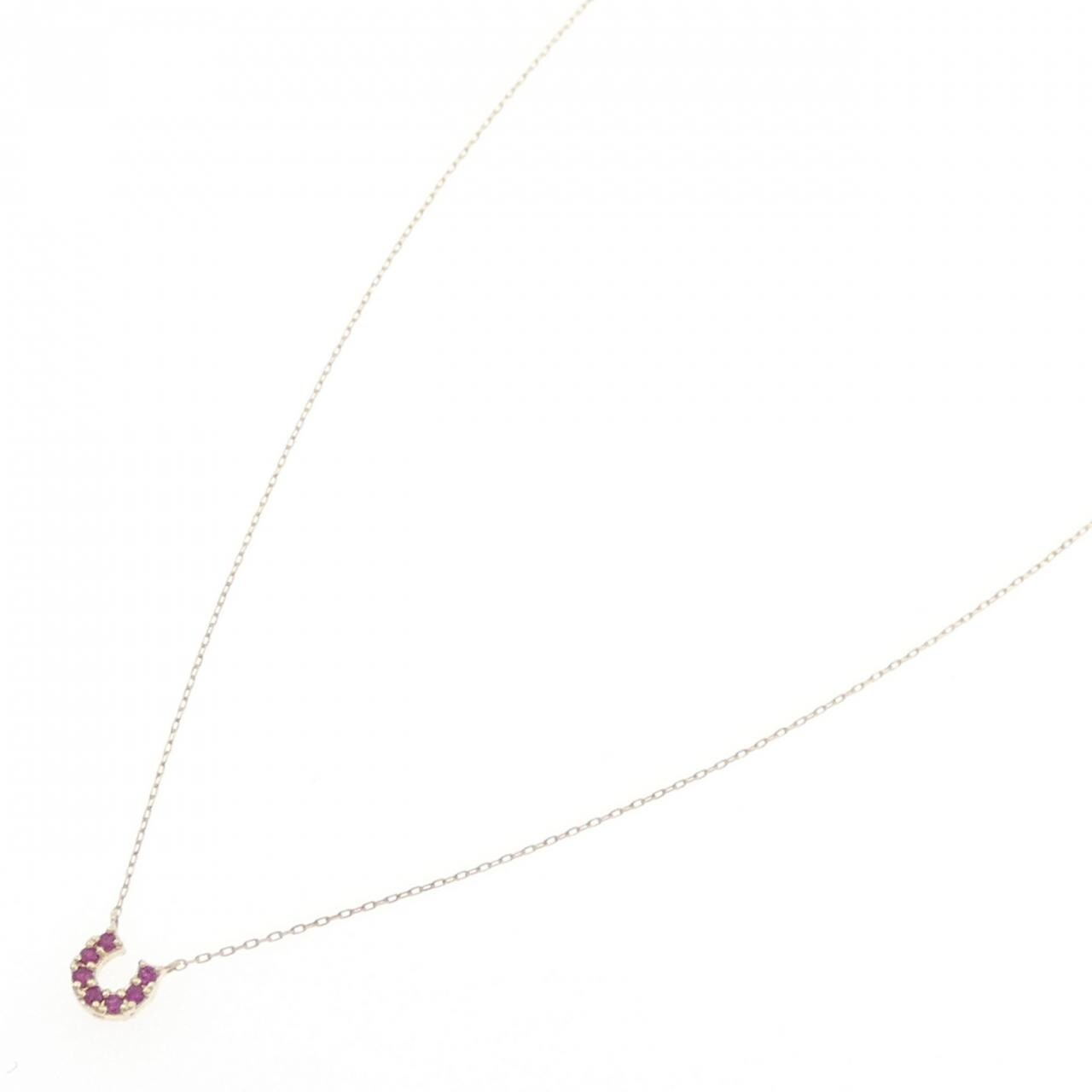 K10YG ホースシュー ルビー ネックレス