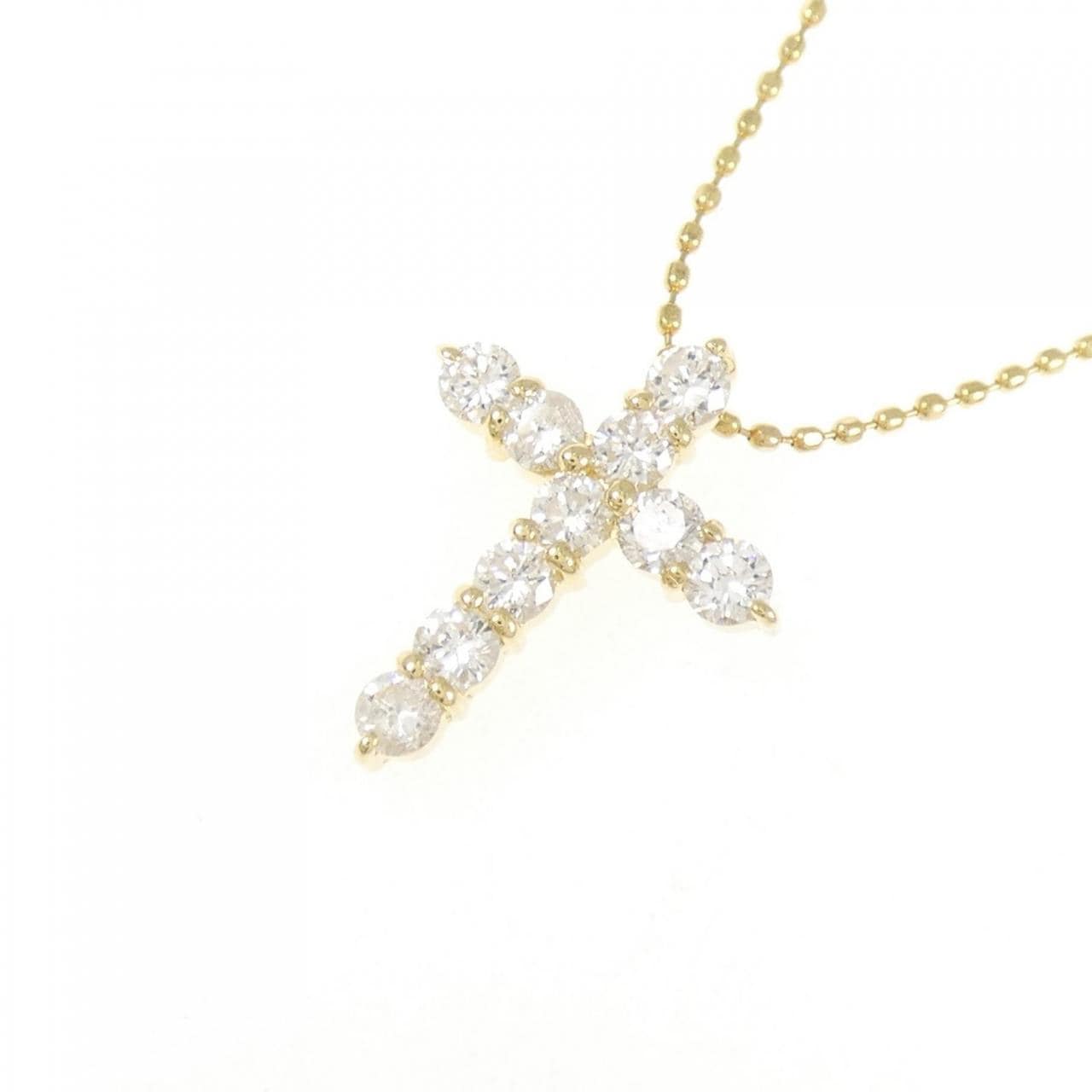 K18YG クロス ダイヤモンド ネックレス 0.50CT