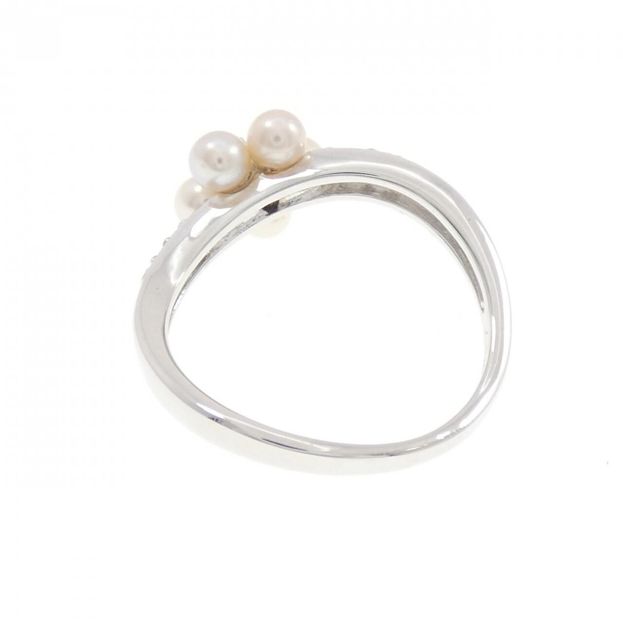 K18WG フラワー 淡水パール リング