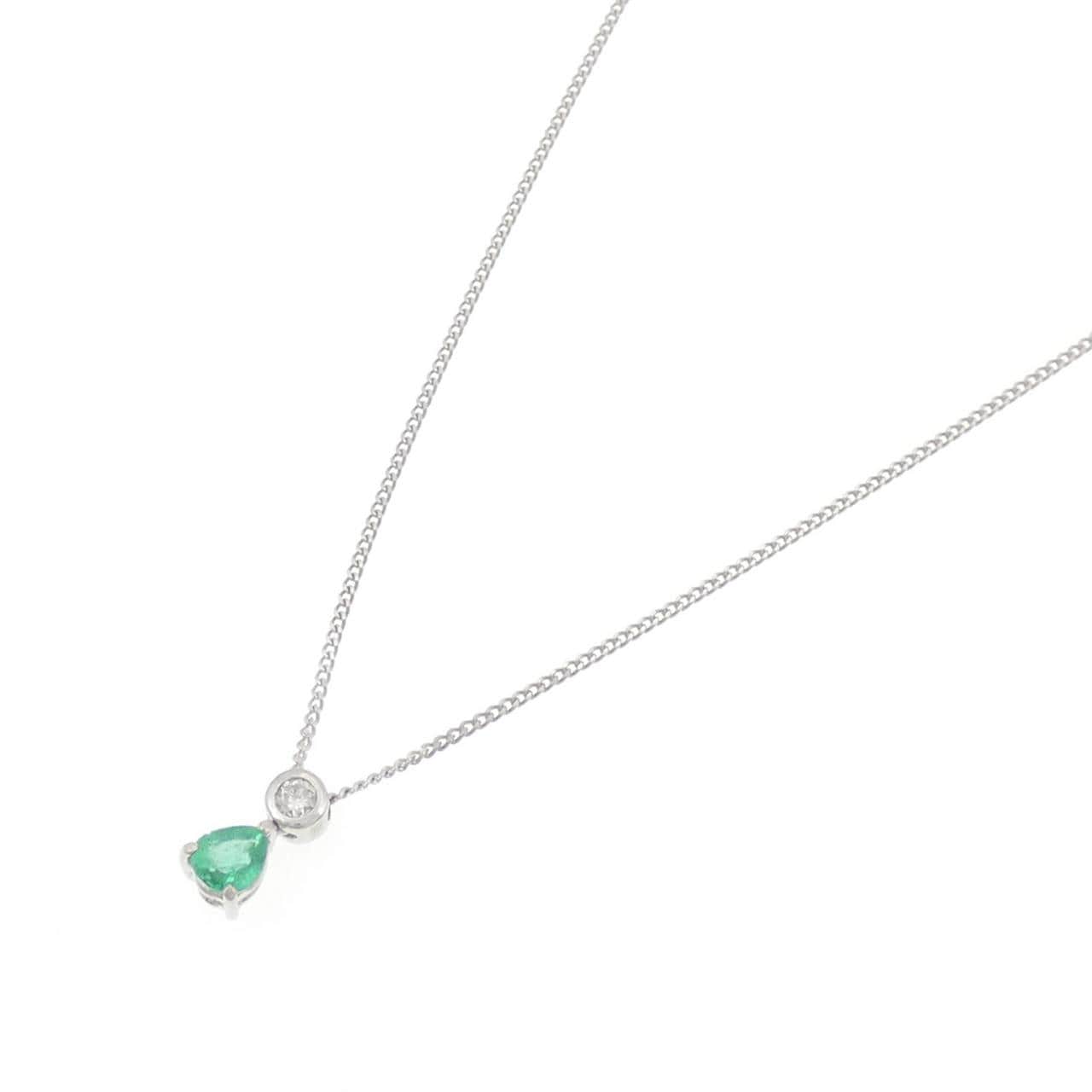 PT900/PT850 エメラルド ネックレス 0.35CT