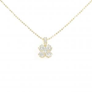 K18YG フラワー ダイヤモンド ネックレス 1.00CT