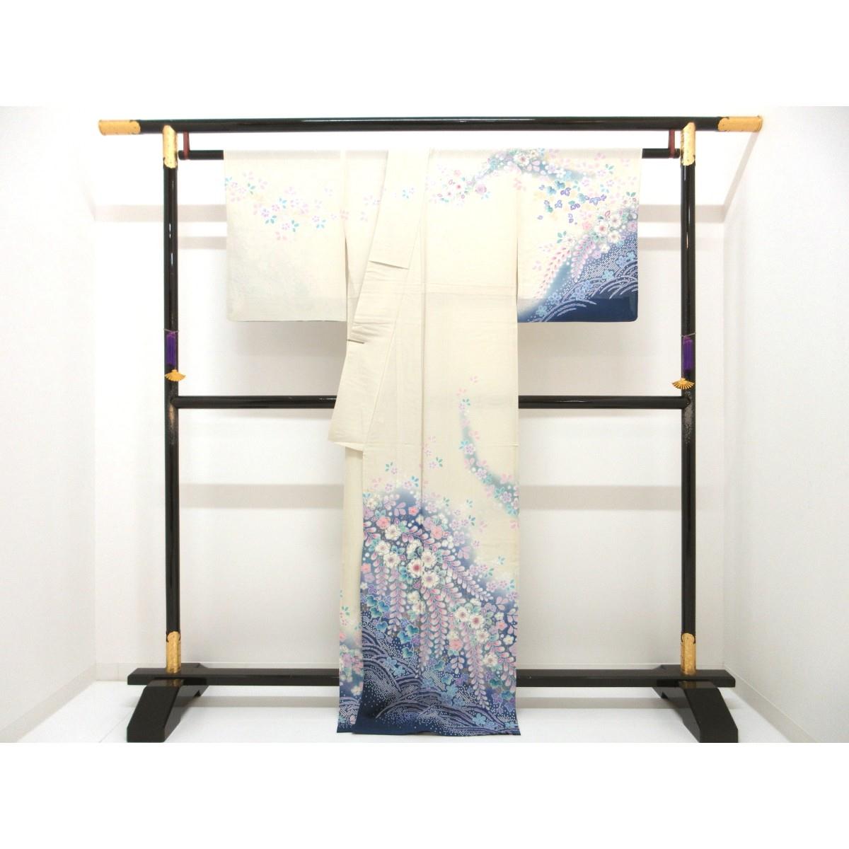 単衣　【翠山工房】駒絽訪問着　身幅２Ｌ寸