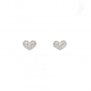 PT900 ハート ダイヤモンド ピアス 0.18CT