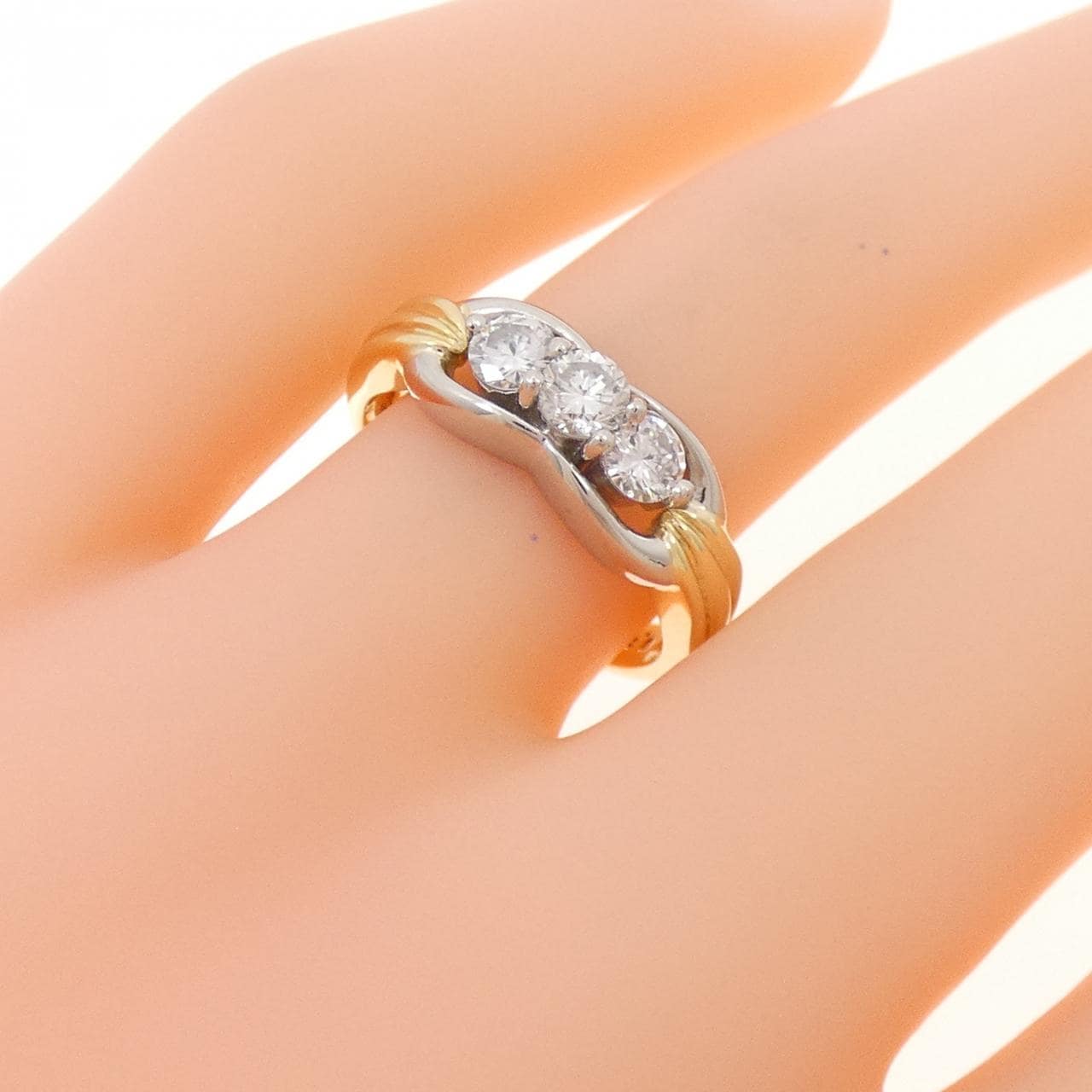 K18YG/PT900 ダイヤモンド リング 0.50CT
