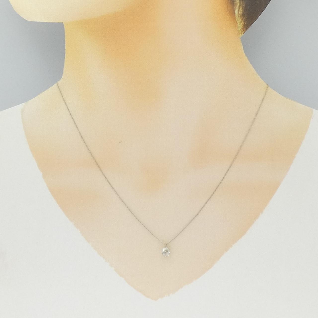 PT900/PT850 ソリティア ダイヤモンド ネックレス 0.40CT