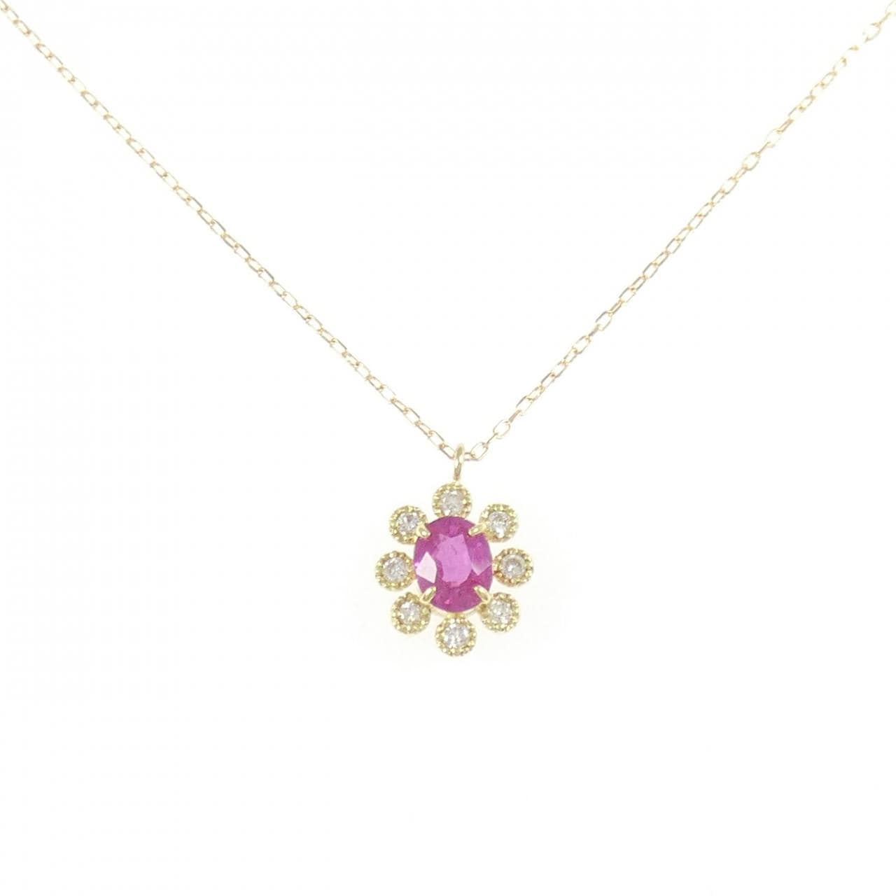 K18YG ルビー ネックレス 0.52CT