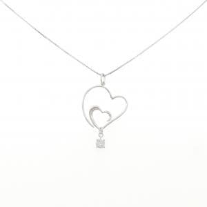 K18WG ハート ダイヤモンド ネックレス 0.18CT