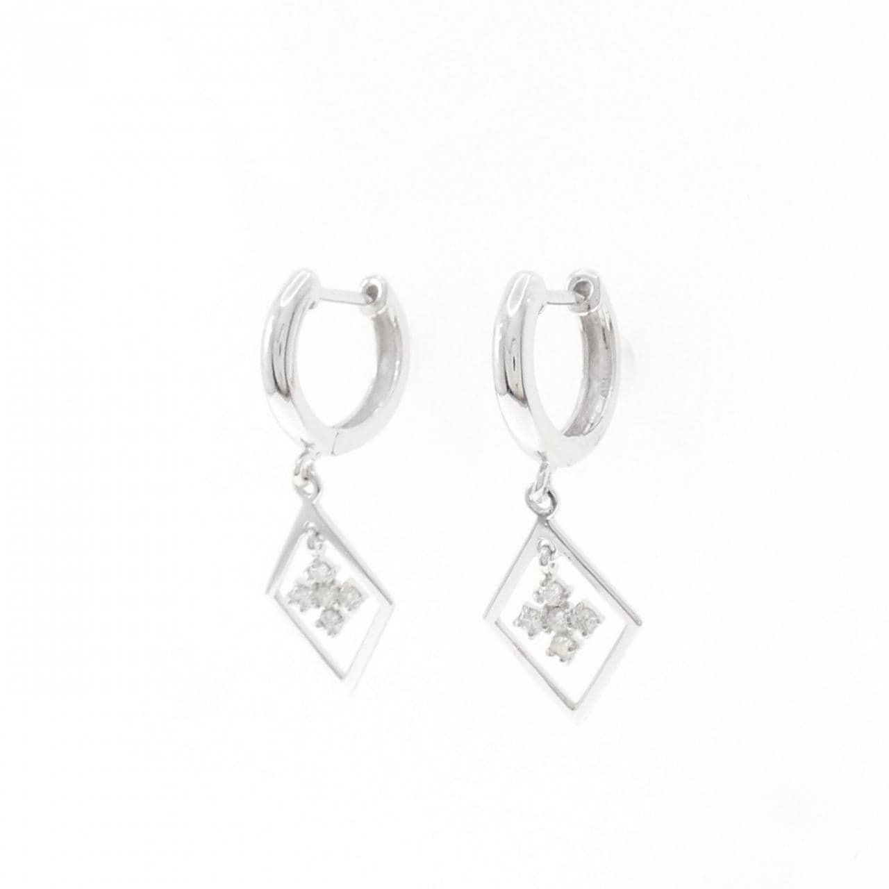 K18WG ダイヤモンド ピアス 0.10CT