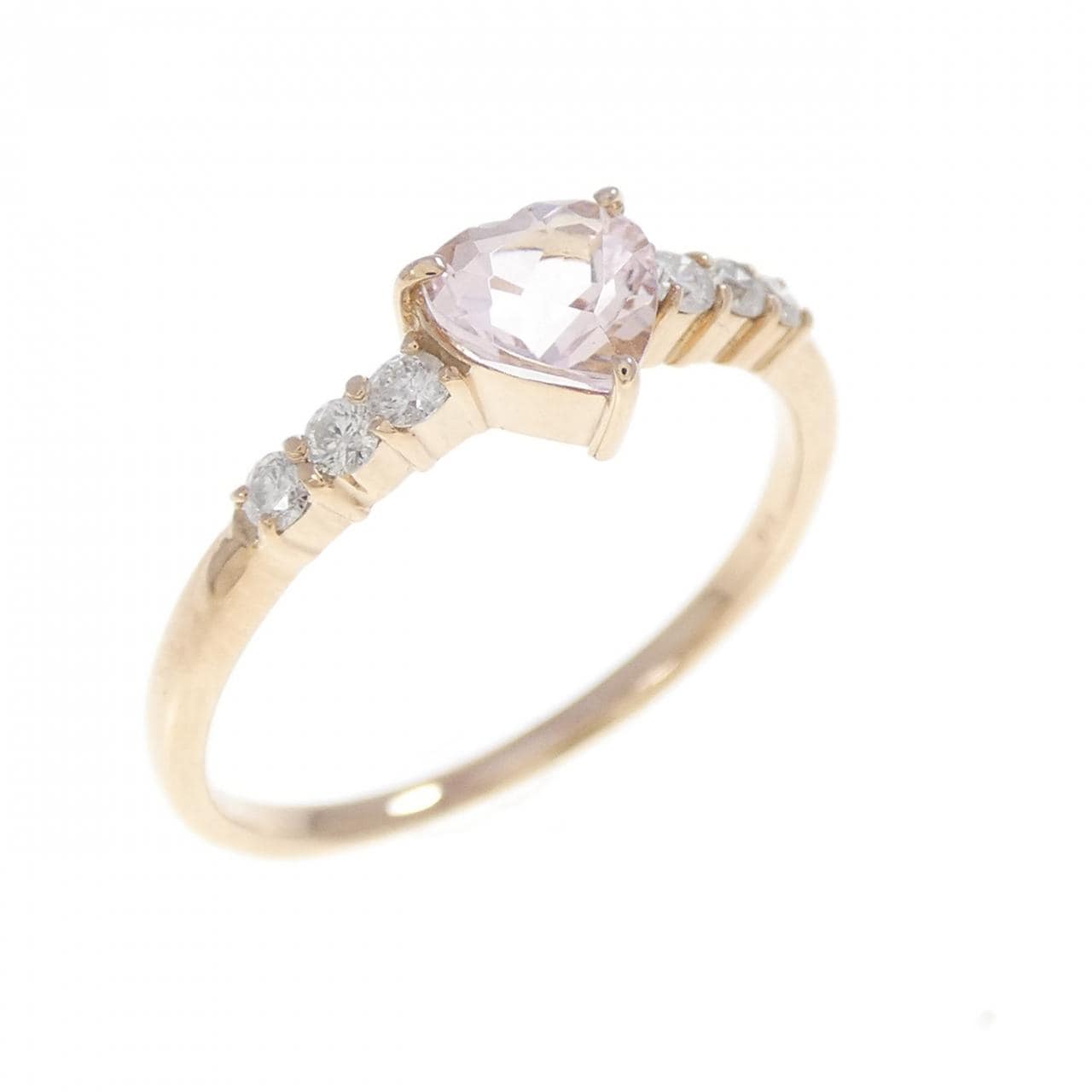K18PG ハート モルガナイト リング 0.35CT
