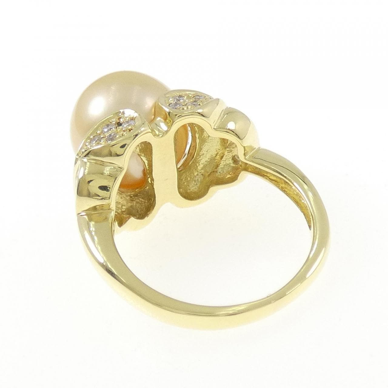 K18YG 白蝶パール リング 10.6mm