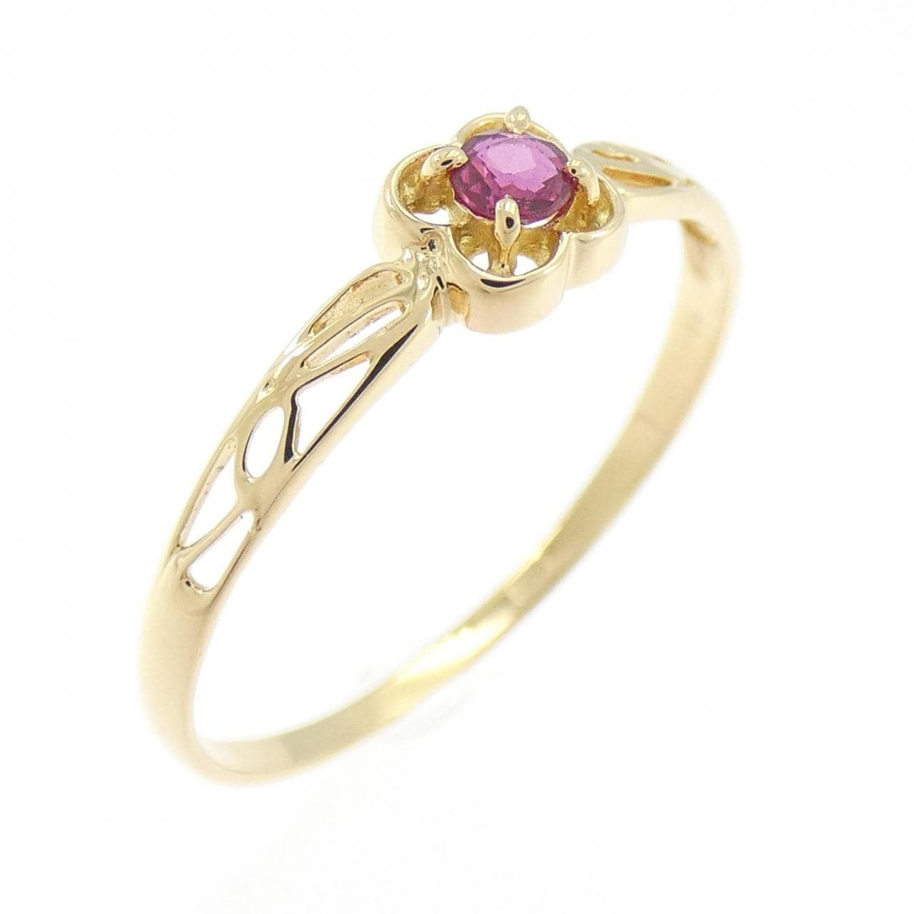 K18YG ルビー リング 0.084CT