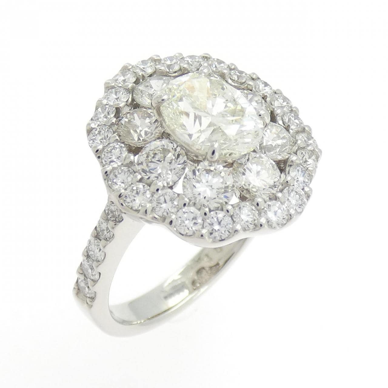 PT900 ダイヤモンド リング 1.028CT K SI1 オーバルカット