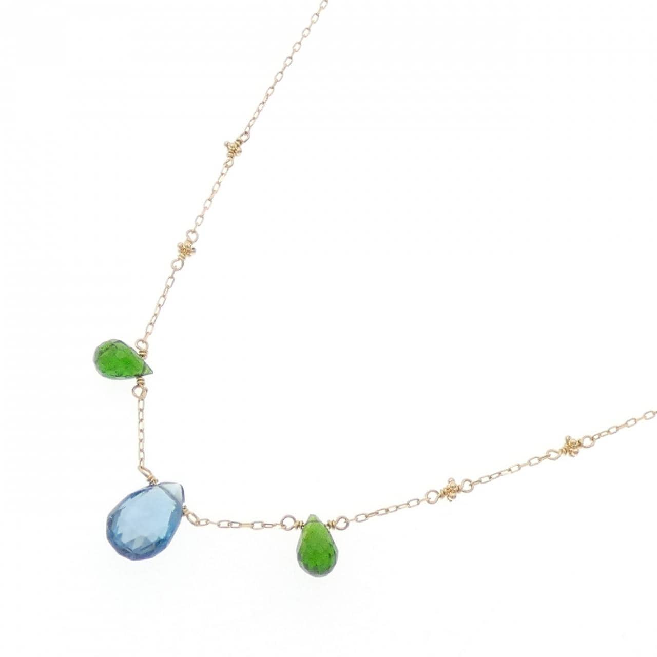 K18YG ブルートパーズ ネックレス