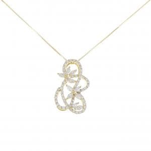 K18YG フラワー ダイヤモンド ネックレス 1.45CT