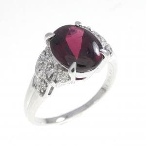 K18WG ガーネット リング 3.31CT
