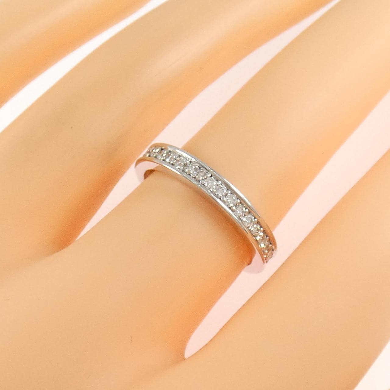 K18WG ハーフエタニティ ダイヤモンド リング 0.200CT
