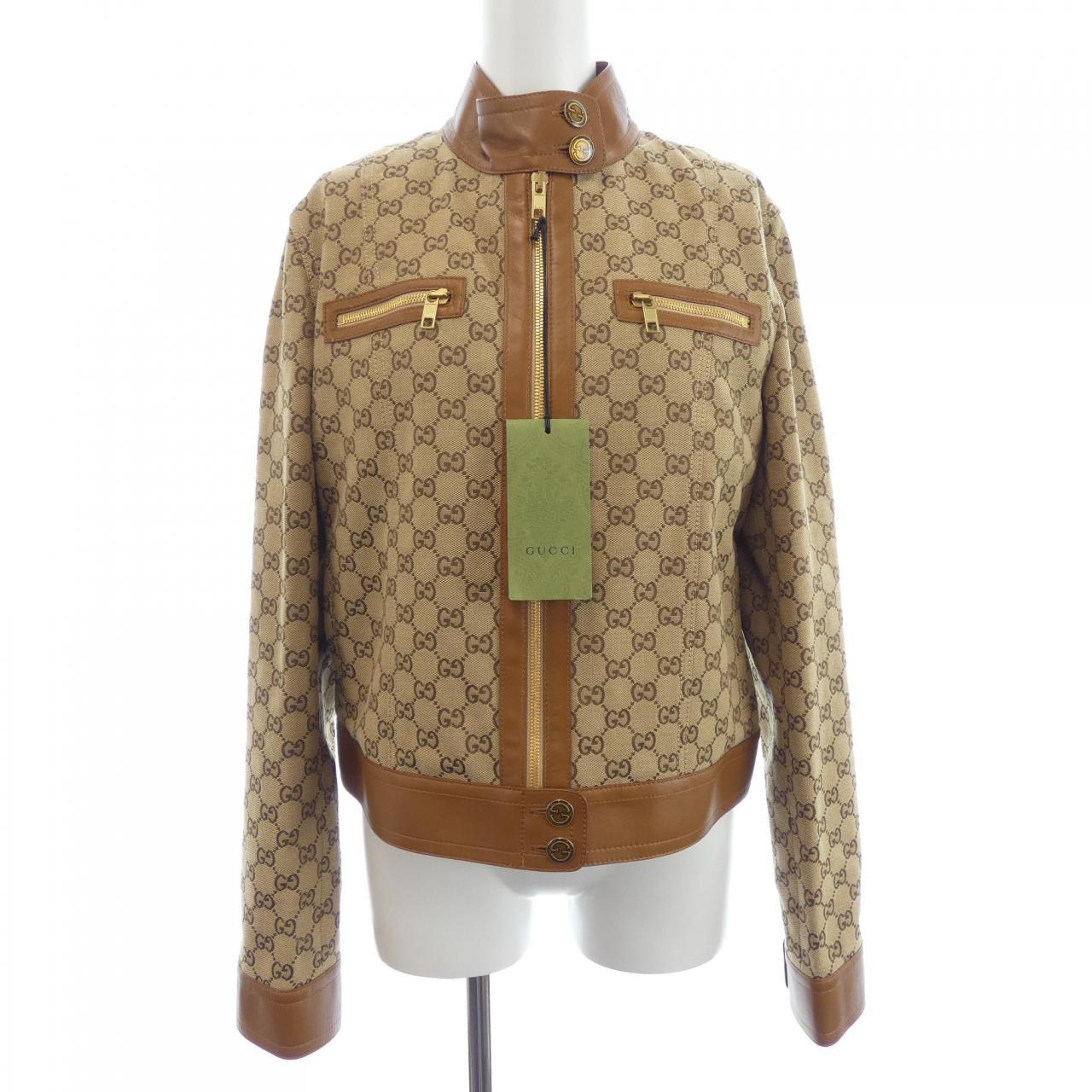 グッチ GUCCI レザー トリム GGキャンバス 681034 Z8AV6 ジャケット