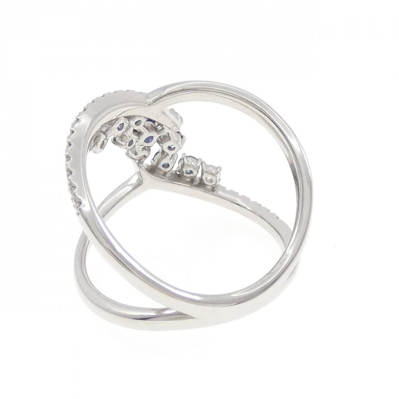 K18WG サファイヤ リング 0.18CT