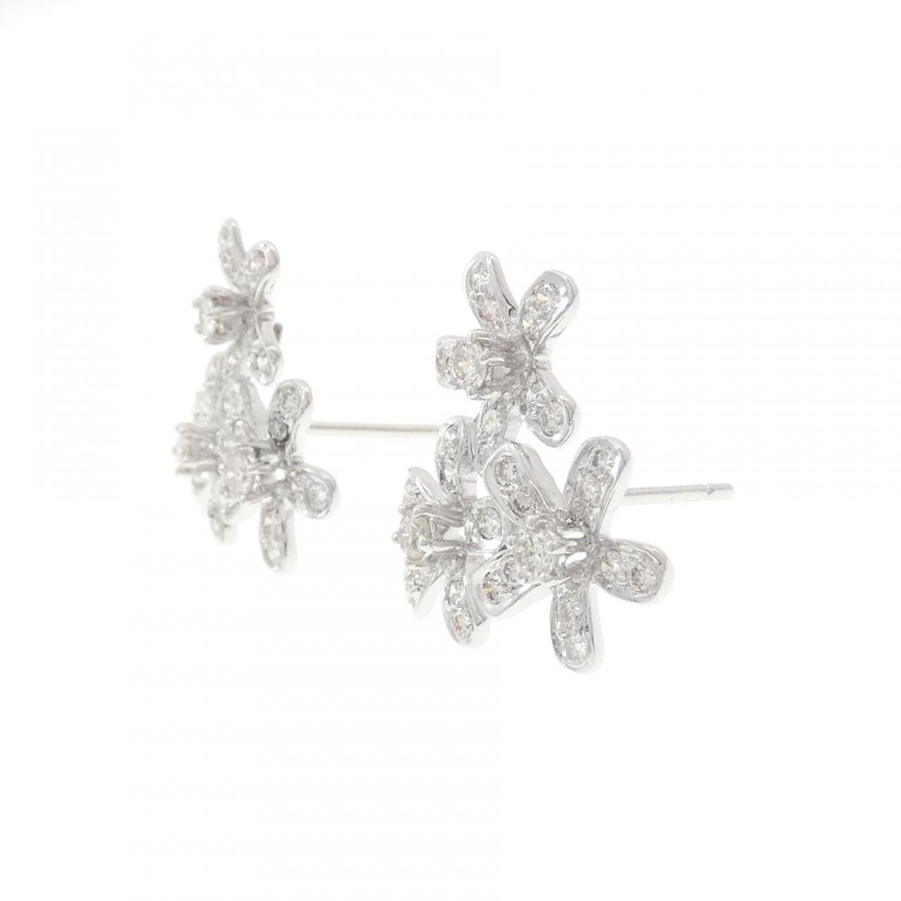K18WG/750WG ダイヤモンド ピアス 0.80CT