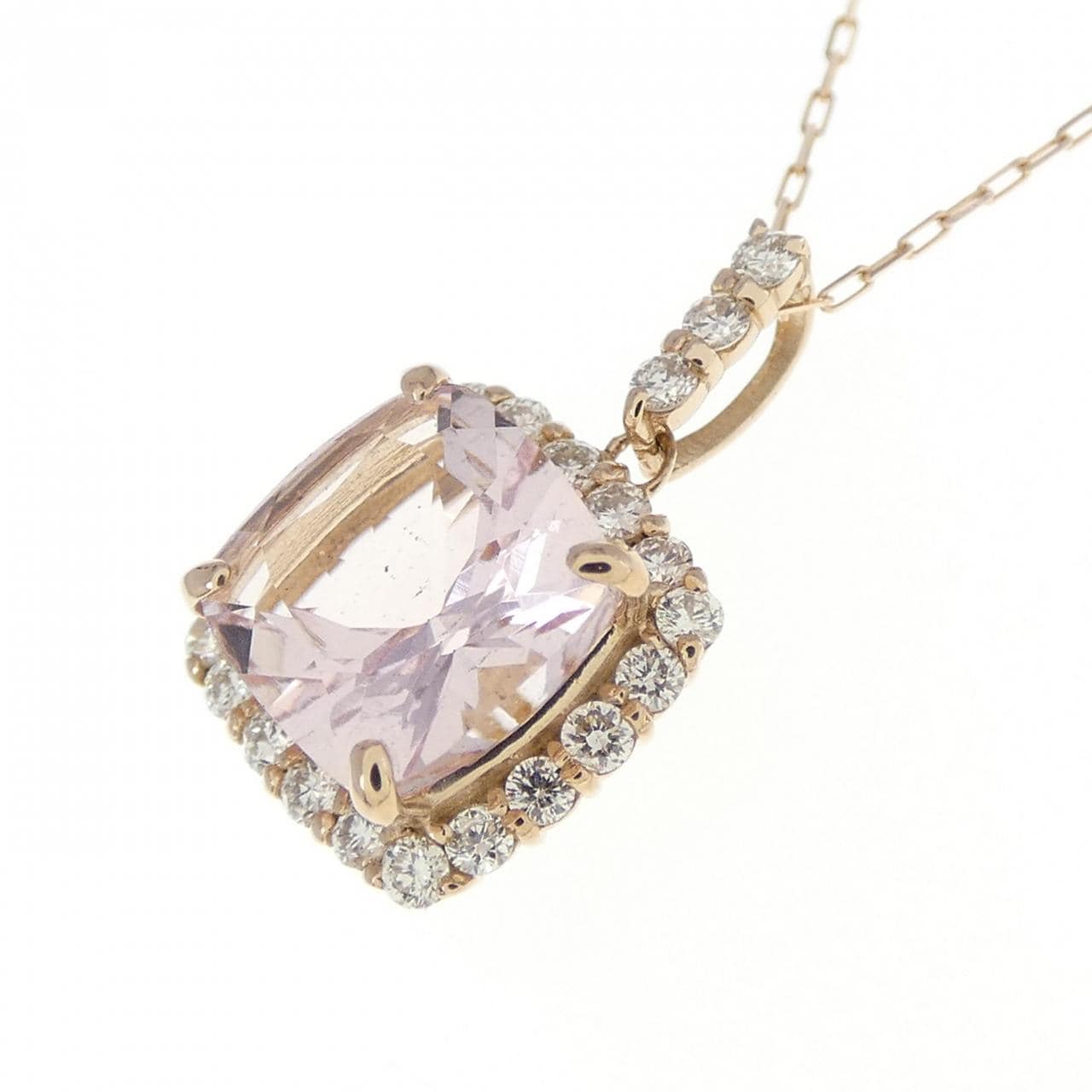 [BRAND NEW] K18PG Morganite Necklace 0.94CT