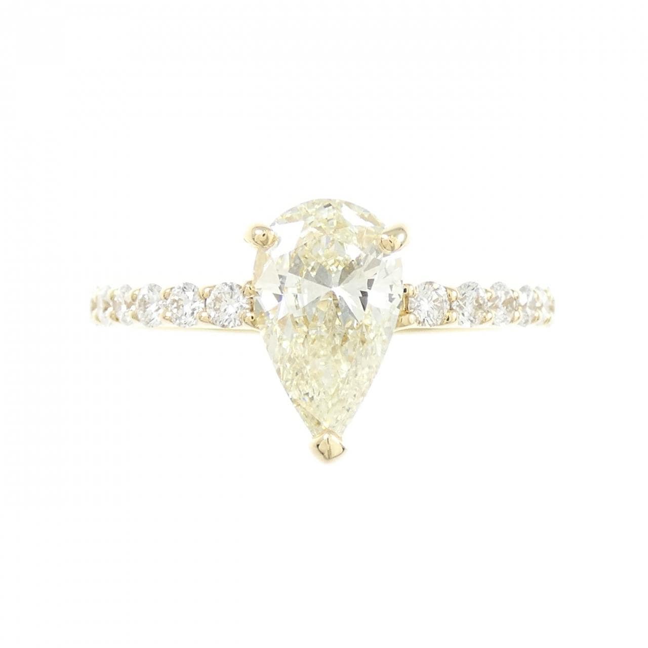 【リメイク】K18YG ダイヤモンド リング 1.028CT M SI1 ペアシェイプ