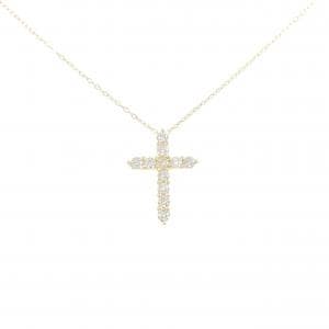 K18YG クロス ダイヤモンド ネックレス 0.50CT