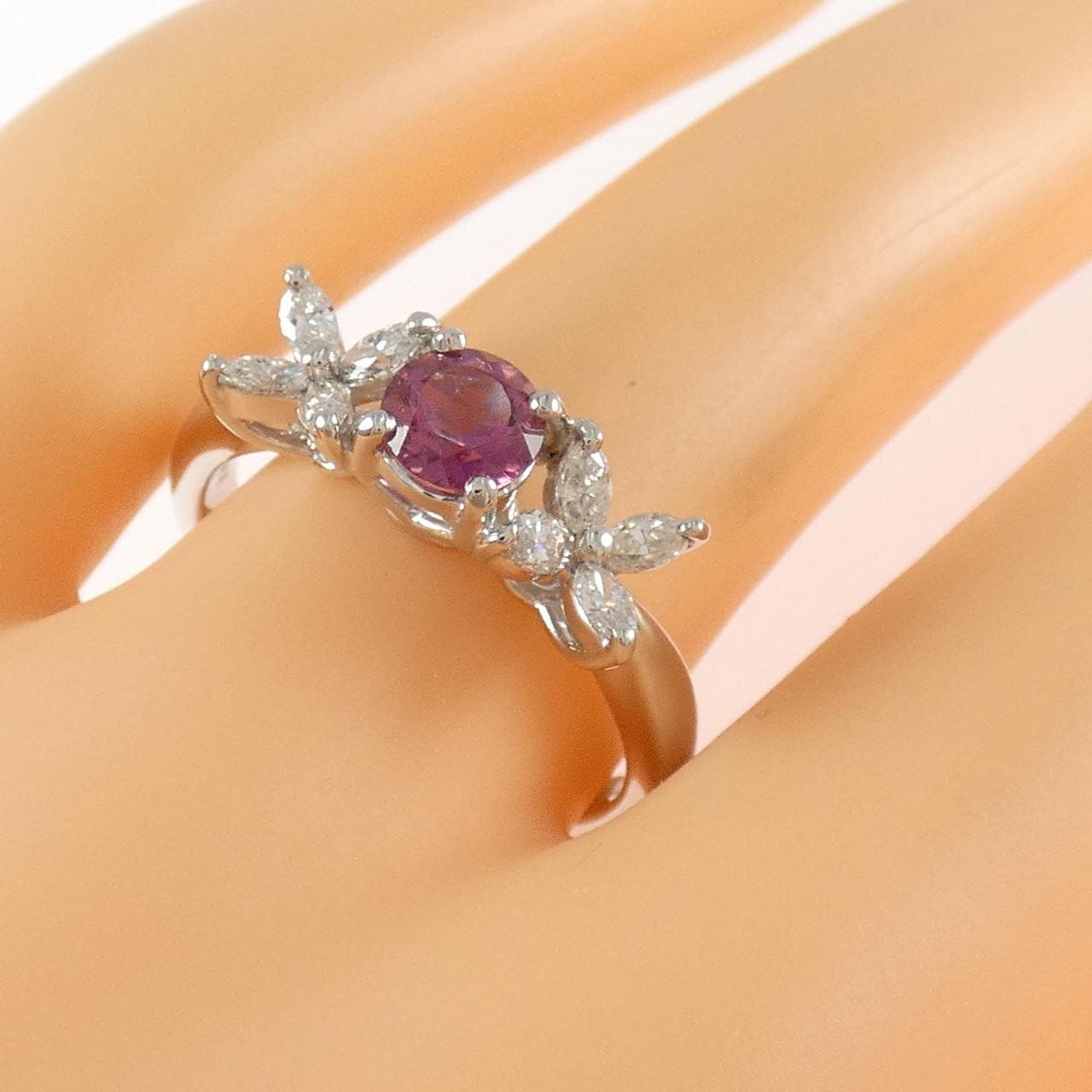 PT900 フラワー トルマリン リング 0.451CT