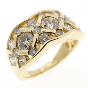 K18YG ダイヤモンド リング 1.62CT