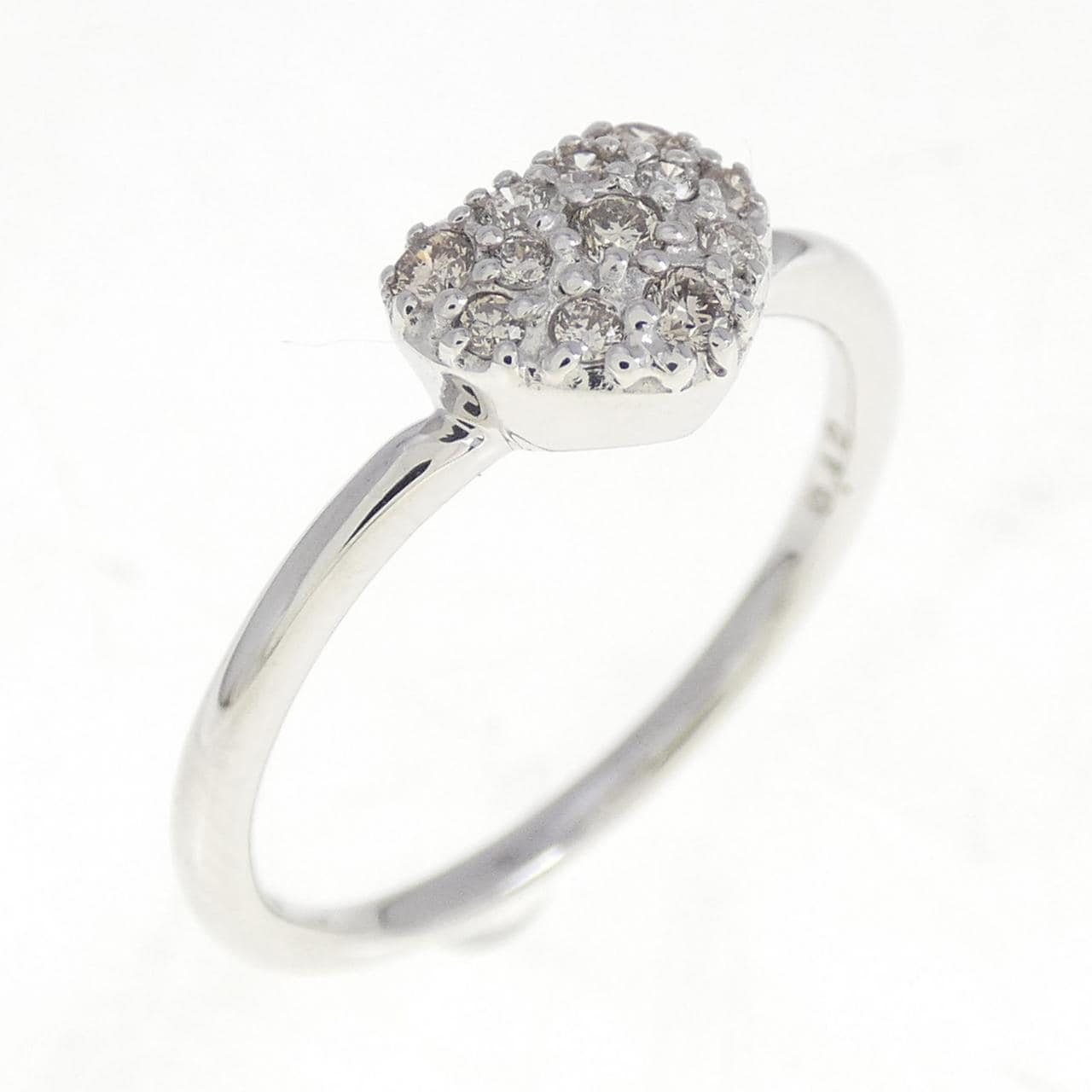 K10WG Heart Diamond Ring 0.12CT