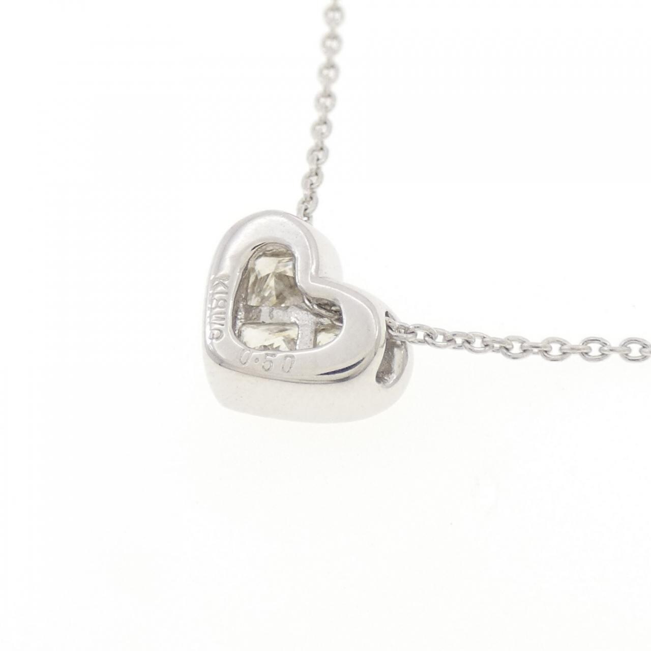 K18WG ハート ダイヤモンド ネックレス 0.50CT
