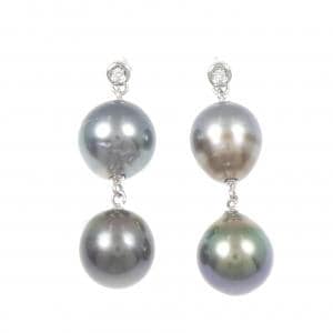 K14WG 黒蝶パール ピアス