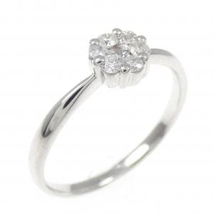 K18WG フラワー ダイヤモンド リング 0.20CT