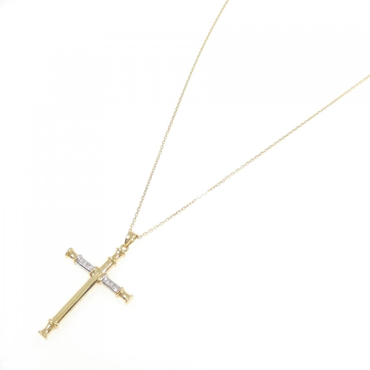 K18YG/K18WG ダイヤモンド ネックレス 0.05CT