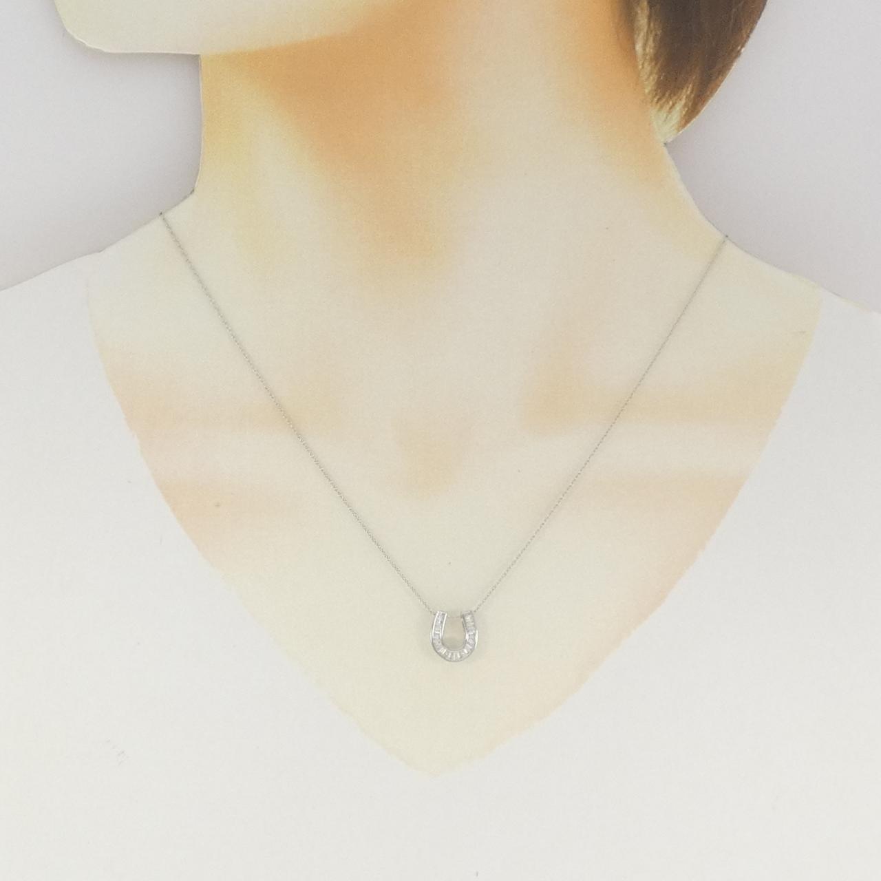 PT950/PT850 ホースシュー ダイヤモンド ネックレス 0.20CT