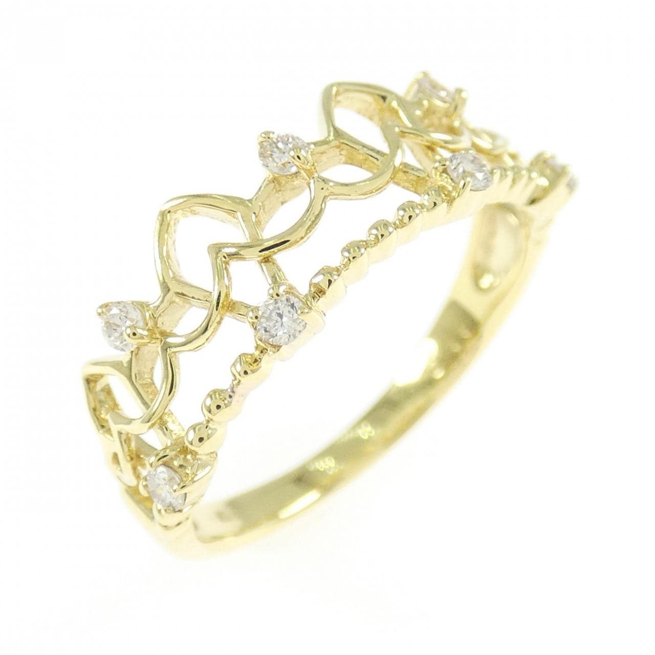 K18YG ティアラ ダイヤモンド リング 0.11CT