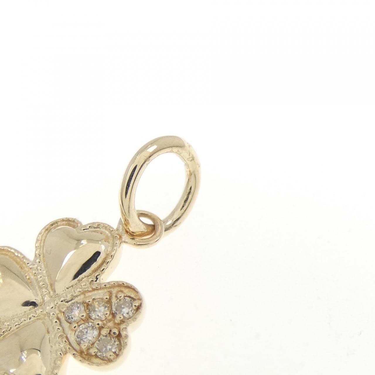 アガット クローバー ダイヤモンド ペンダント 0.03CT
