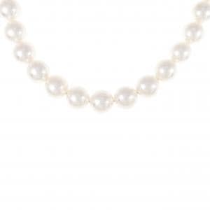 [BRAND NEW] Silver Clasp Flower Bead Akoya Pearl Necklace 8.5-9mm